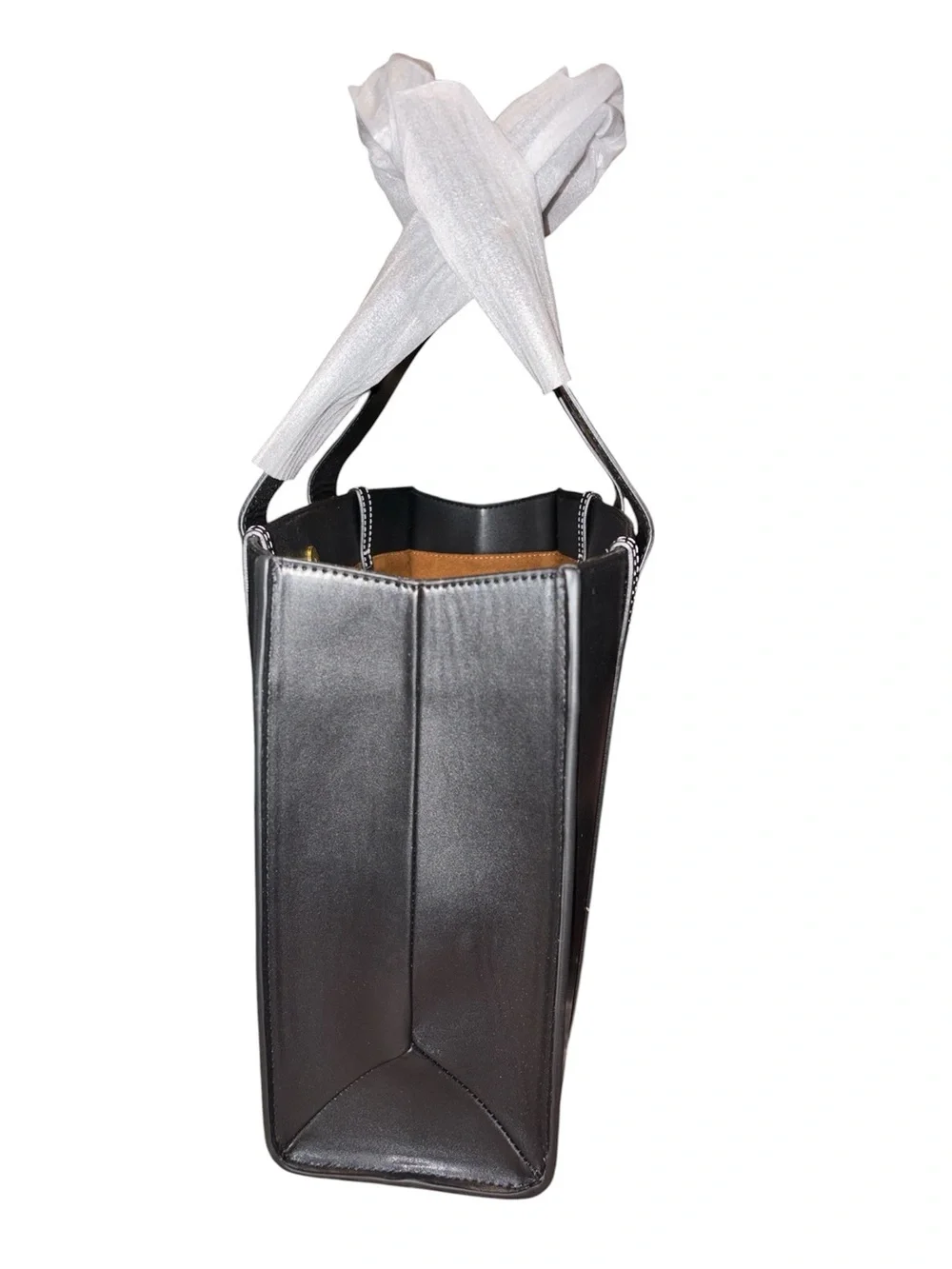 Black Embossed Leather Tote